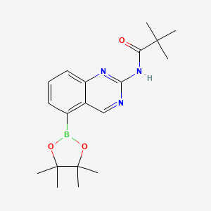 molecular formula C19H26BN3O3 B13921484 N-(5-(4,4,5,5-Tetramethyl-1,3,2-dioxaborolan-2-yl)quinazolin-2-yl)pivalamide 