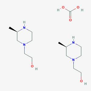 molecular formula C15H34N4O5 B13921488 hemi(carbonic acid);2-[(3R)-3-methylpiperazin-1-yl]ethanol 