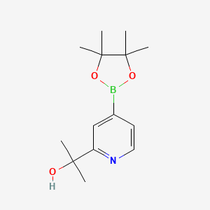 molecular formula C14H22BNO3 B13921514 2-(4-(4,4,5,5-Tetramethyl-1,3,2-dioxaborolan-2-yl)pyridin-2-yl)propan-2-ol 