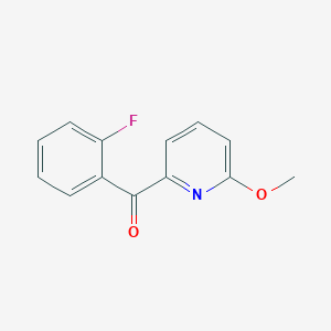 molecular formula C13H10FNO2 B1392152 2-(2-Fluorobenzoyl)-6-methoxypyridine CAS No. 1187167-70-9