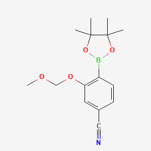 molecular formula C15H20BNO4 B13921523 3-(Methoxymethoxy)-4-(4,4,5,5-tetramethyl-1,3,2-dioxaborolan-2-yl)benzonitrile 