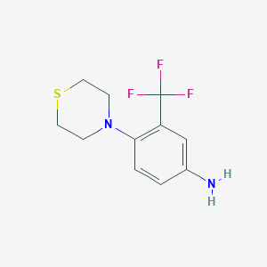 molecular formula C11H13F3N2S B13921543 4-Thiomorpholino-3-(trifluoromethyl)aniline 