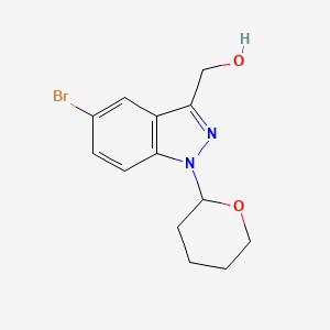 molecular formula C13H15BrN2O2 B13921551 5-bromo-1-(tetrahydro-2H-pyran-2-yl)-1H-Indazole-3-methanol 