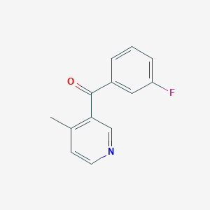 molecular formula C13H10FNO B1392159 3-(3-Fluorobenzoyl)-4-methylpyridine CAS No. 158978-25-7