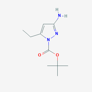 molecular formula C10H17N3O2 B13921597 tert-Butyl 3-amino-5-ethyl-1H-pyrazole-1-carboxylate 