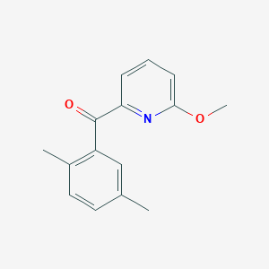 molecular formula C15H15NO2 B1392160 2-(2,5-Dimethylbenzoyl)-6-methoxypyridine CAS No. 1187168-42-8