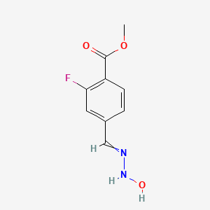 molecular formula C9H9FN2O3 B13921615 Methyl 2-fluoro-4-[(2-hydroxyhydrazinylidene)methyl]benzoate CAS No. 918967-55-2