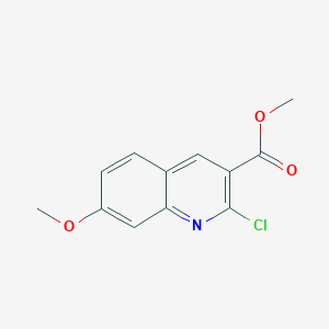 molecular formula C12H10ClNO3 B13921640 Methyl 2-chloro-7-methoxy-3-quinolinecarboxylate CAS No. 880105-73-7
