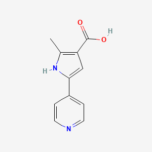 molecular formula C11H10N2O2 B1392165 2-Methyl-5-(pyridin-4-yl)-1H-pyrrole-3-carboxylic acid CAS No. 1248408-55-0
