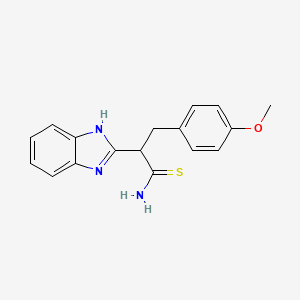 molecular formula C17H17N3OS B1392166 2-(1H-1,3-benzodiazol-2-yl)-3-(4-methoxyphenyl)propanethioamide CAS No. 1260918-96-4