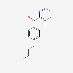 molecular formula C18H21NO B1392167 3-Methyl-2-(4-pentylbenzoyl)pyridine CAS No. 1187165-62-3