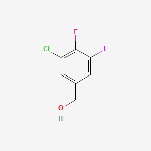 molecular formula C7H5ClFIO B13921688 (3-Chloro-4-fluoro-5-iodophenyl)methanol 