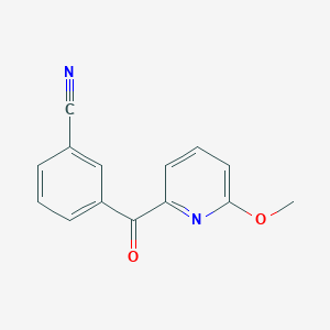 molecular formula C14H10N2O2 B1392169 2-(3-Cyanobenzoyl)-6-methoxypyridine CAS No. 1187171-31-8