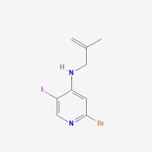 molecular formula C9H10BrIN2 B13921717 (2-Bromo-5-iodo-pyridin-4-yl)-(2-methyl-allyl)-amine 