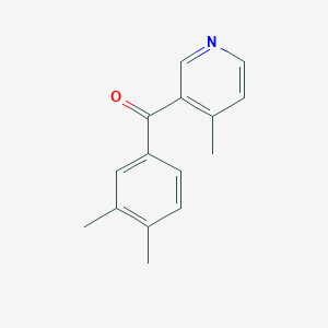 molecular formula C15H15NO B1392173 3-(3,4-Dimethylbenzoyl)-4-methylpyridine CAS No. 1187167-85-6
