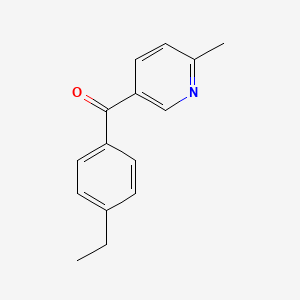 molecular formula C15H15NO B1392174 5-(4-Ethylbenzoyl)-2-methylpyridine CAS No. 1187168-13-3