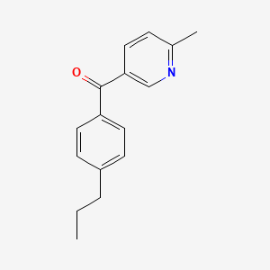 molecular formula C16H17NO B1392175 2-Methyl-5-(4-propylbenzoyl)pyridine CAS No. 1187164-79-9