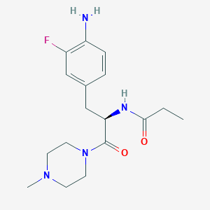 molecular formula C17H25FN4O2 B13921791 N-[(2R)-3-(4-amino-3-fluorophenyl)-1-(4-methylpiperazin-1-yl)-1-oxopropan-2-yl]propanamide 