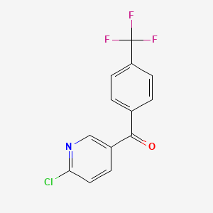 molecular formula C13H7ClF3NO B1392181 2-Chloro-5-(4-trifluoromethylbenzoyl)pyridine CAS No. 875700-47-3