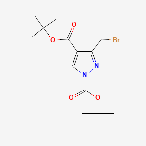 molecular formula C14H21BrN2O4 B13921825 Di-tert-butyl 3-(bromomethyl)-1H-pyrazole-1,4-dicarboxylate 
