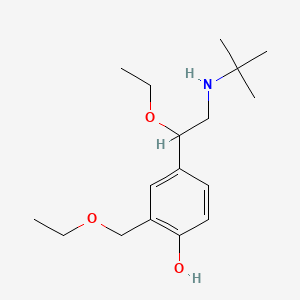 molecular formula C17H29NO3 B13921836 4-(2-(Tert-butylamino)-1-ethoxyethyl)-2-(ethoxymethyl)phenol 