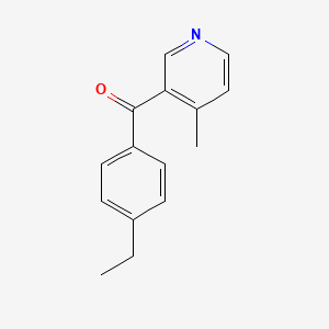 molecular formula C15H15NO B1392184 3-(4-Ethylbenzoyl)-4-methylpyridine CAS No. 1187168-18-8