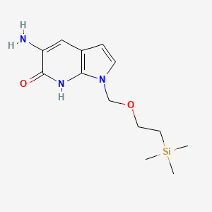 molecular formula C13H21N3O2Si B13921848 5-Amino-1,7-dihydro-1-[[2-(trimethylsilyl)ethoxy]methyl]-6H-pyrrolo[2,3-b]pyridin-6-one 