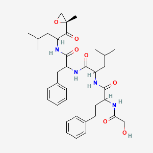 molecular formula C36H50N4O7 B13921858 2-[[2-[(2-hydroxyacetyl)amino]-4-phenylbutanoyl]amino]-4-methyl-N-[1-[[4-methyl-1-[(2R)-2-methyloxiran-2-yl]-1-oxopentan-2-yl]amino]-1-oxo-3-phenylpropan-2-yl]pentanamide 
