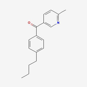 molecular formula C17H19NO B1392186 5-(4-Butylbenzoyl)-2-methylpyridine CAS No. 1187171-81-8