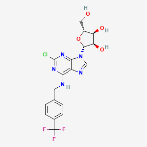 molecular formula C18H17ClF3N5O4 B13921866 (2R,3R,4S,5R)-2-[2-chloro-6-[[4-(trifluoromethyl)phenyl]methylamino]purin-9-yl]-5-(hydroxymethyl)oxolane-3,4-diol 