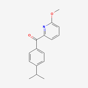 molecular formula C16H17NO2 B1392189 2-(4-异丙基苯甲酰)-6-甲氧基吡啶 CAS No. 1187167-25-4