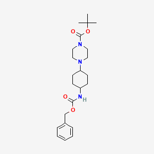 molecular formula C23H35N3O4 B13921909 Tert-butyl 4-(4-(((benzyloxy)carbonyl)amino)cyclohexyl)piperazine-1-carboxylate 
