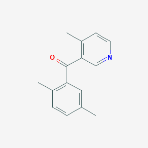 molecular formula C15H15NO B1392195 3-(2,5-Dimethylbenzoyl)-4-methylpyridine CAS No. 1187171-79-4