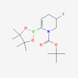 molecular formula C16H27BFNO4 B13921964 tert-butyl 3-fluoro-6-(4,4,5,5-tetramethyl-1,3,2-dioxaborolan-2-yl)-3,4-dihydro-2H-pyridine-1-carboxylate 