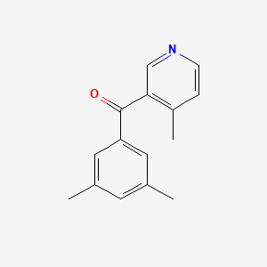 molecular formula C15H15NO B1392197 3-(3,5-Dimethylbenzoyl)-4-methylpyridine CAS No. 1187167-90-3