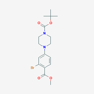 molecular formula C17H23BrN2O4 B13921994 Tert-butyl 4-(3-bromo-4-(methoxycarbonyl)phenyl)piperazine-1-carboxylate 
