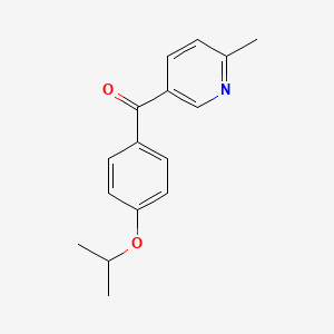 molecular formula C16H17NO2 B1392203 5-(4-异丙氧基苯甲酰)-2-甲基吡啶 CAS No. 1187164-63-1