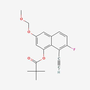 molecular formula C19H19FO4 B13922056 8-Ethynyl-7-fluoro-3-(methoxymethoxy)naphthalen-1-yl pivalate 