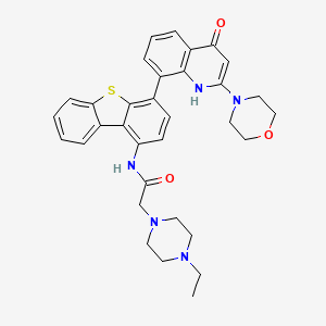 2-(4-Ethyl-piperazin-1-yl)-N-[4-(2-morpholin-4-yl-4-oxo-1,4-dihydro-quinolin-8-yl)-dibenzothiophen-1-yl]-acetamide