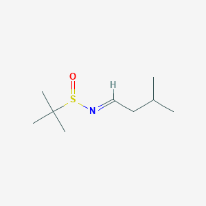molecular formula C9H19NOS B13922084 (E)-2-methyl-N-(3-methylbutylidene)propane-2-sulfinamide 