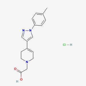 molecular formula C17H20ClN3O2 B1392209 [4-[1-(4-Methylphenyl)-1H-pyrazol-4-yl]-3,6-dihydro-pyridin-1(2H)-yl]acetic acid hydrochloride CAS No. 1243005-09-5