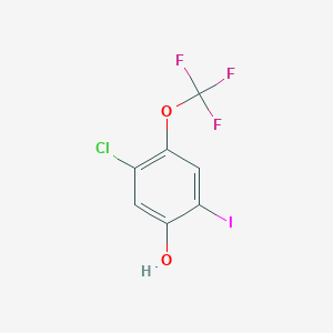 molecular formula C7H3ClF3IO2 B13922117 5-Chloro-2-iodo-4-(trifluoromethoxy)phenol 