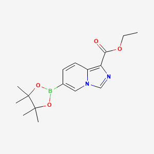 molecular formula C16H21BN2O4 B13922210 Ethyl 6-(4,4,5,5-tetramethyl-1,3,2-dioxaborolan-2-YL)imidazo[1,5-A]pyridine-1-carboxylate 
