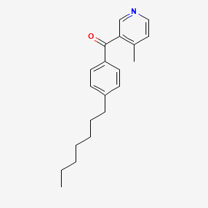 molecular formula C20H25NO B1392223 3-(4-Heptylbenzoyl)-4-methylpyridine CAS No. 1187167-61-8