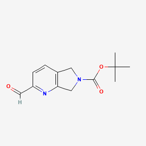 molecular formula C13H16N2O3 B13922230 tert-Butyl 2-formyl-5,7-dihydro-6H-pyrrolo[3,4-b]pyridine-6-carboxylate 