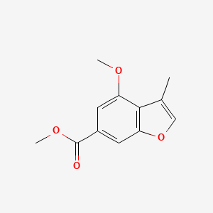 molecular formula C12H12O4 B13922243 Methyl 4-methoxy-3-methylbenzofuran-6-carboxylate 