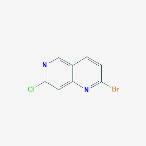 molecular formula C8H4BrClN2 B13922253 2-Bromo-7-chloro-1,6-naphthyridine 