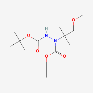 molecular formula C15H30N2O5 B13922265 Di-tert-butyl 1-(1-methoxy-2-methylpropan-2-yl)hydrazine-1,2-dicarboxylate 