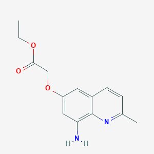 molecular formula C14H16N2O3 B13922279 Ethyl (2-methyl-8-aminoquinolin-6-yloxy)acetate 