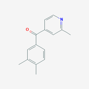 molecular formula C15H15NO B1392229 4-(3,4-Dimethylbenzoyl)-2-methylpyridine CAS No. 1187169-77-2